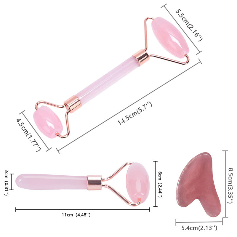 Coffret Roller Visage en Résine de Cire d'Abeille et Pierre Gua Sha – Sculpte, Illumine et Raffermit la Peau