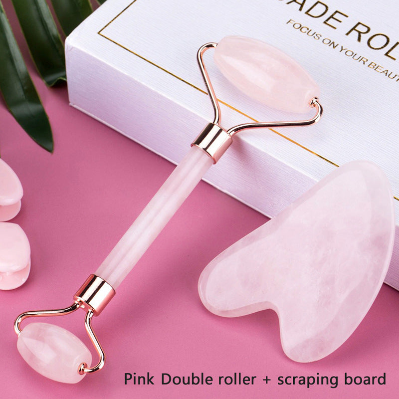 Coffret Roller Visage en Résine de Cire d'Abeille et Pierre Gua Sha – Sculpte, Illumine et Raffermit la Peau