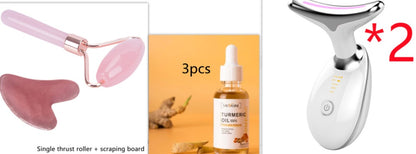 Coffret Roller Visage en Résine de Cire d'Abeille et Pierre Gua Sha – Sculpte, Illumine et Raffermit la Peau