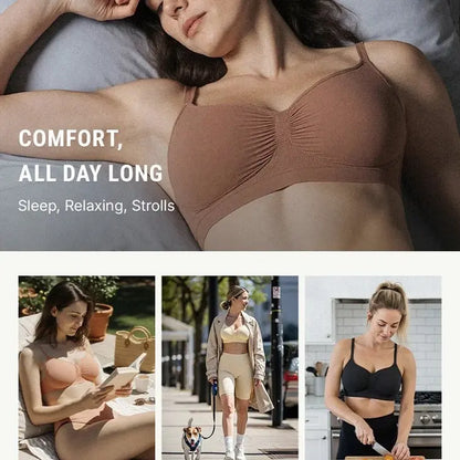 Feelingirl Women'S Wireless Bra Comfort Bralettes No Underwire Unlined Cami Bra Seamless Tshirt Bras Sports Bra Bralette Basic Comfortable Fit Womenswear Everyday up to 44DD Mother’S Day #Summervibes