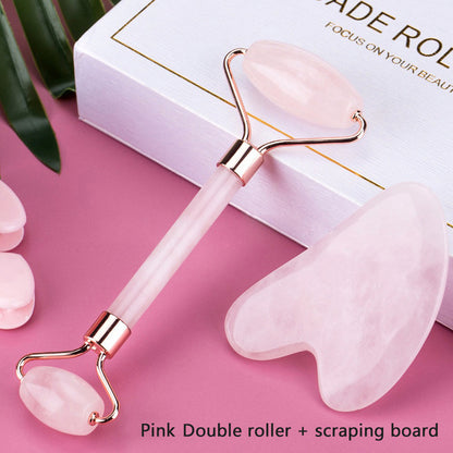 Coffret Roller Visage en Résine de Cire d'Abeille et Pierre Gua Sha – Sculpte, Illumine et Raffermit la Peau