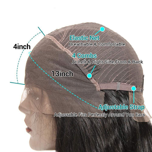 13x4 Full Frontal Lace Human Hair Wig – 150% & 180% Density | 8–16 Inches