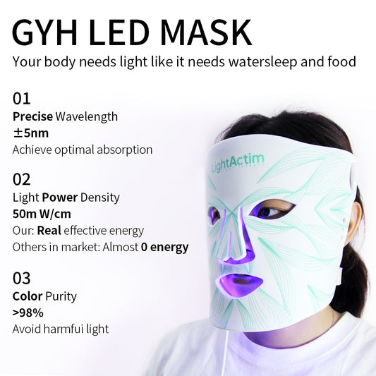 LED Light Therapy Silicone Facial Mask – Anti-Ageing, Acne & Brightening Skin Treatment