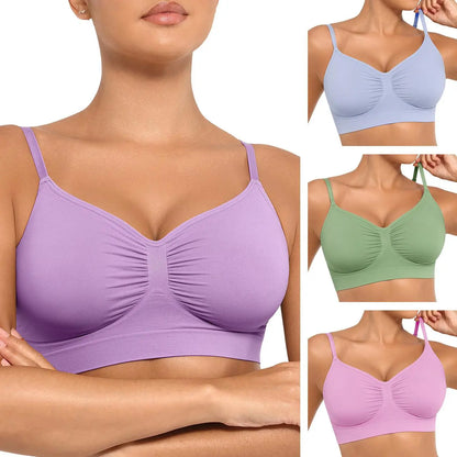 Feelingirl Women'S Wireless Bra Comfort Bralettes No Underwire Unlined Cami Bra Seamless Tshirt Bras Sports Bra Bralette Basic Comfortable Fit Womenswear Everyday up to 44DD Mother’S Day #Summervibes